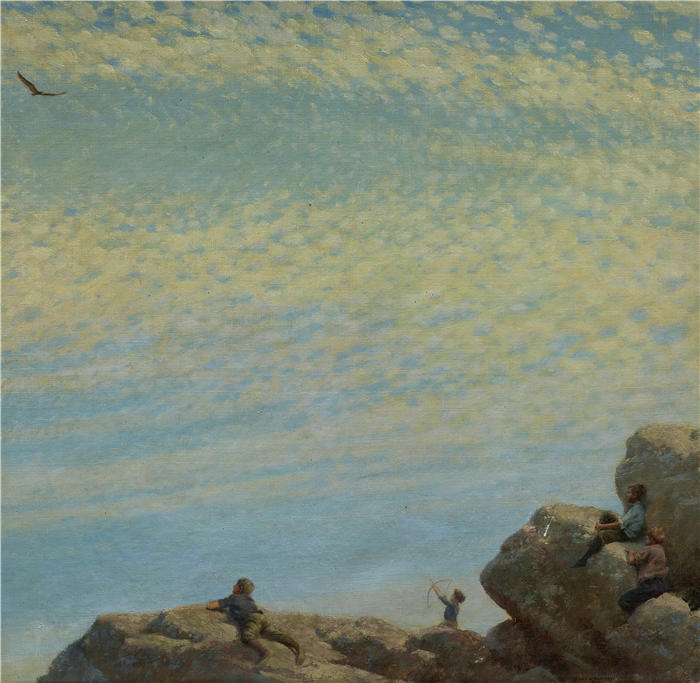 查尔斯·考特尼·柯伦(Charles Courtney Curran，美国画家)高清作品-《鹰 (1909)》