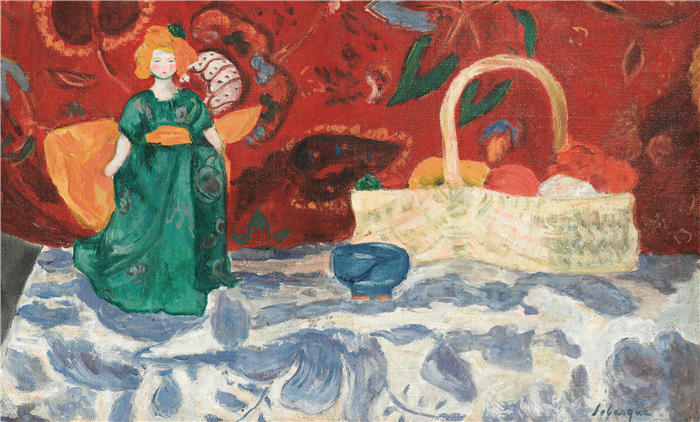 亨利·勒巴斯克(Henri Lebasque,法国画家)高清作品-《大自然 Morte À La Poupée》