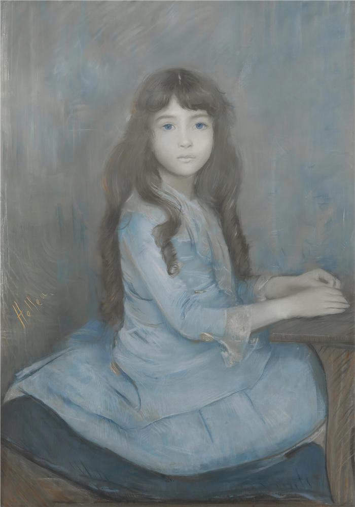 保罗·塞萨尔·赫勒 (Paul César Helleu,法国画家)高清作品-《 格兰妮尔小姐》