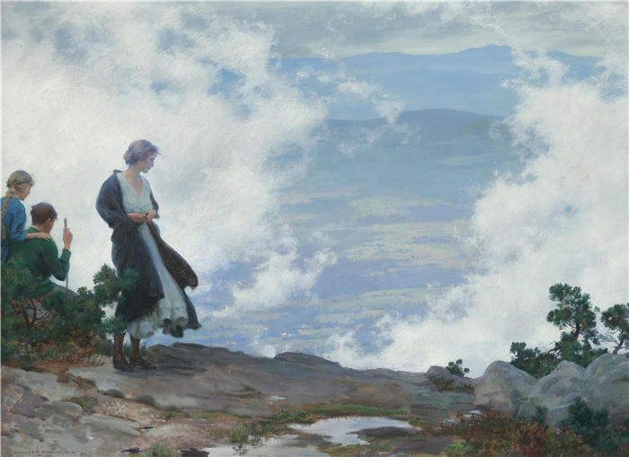 查尔斯·考特尼·柯伦(Charles Courtney Curran,美国画家)高清作品-《风暴过后》