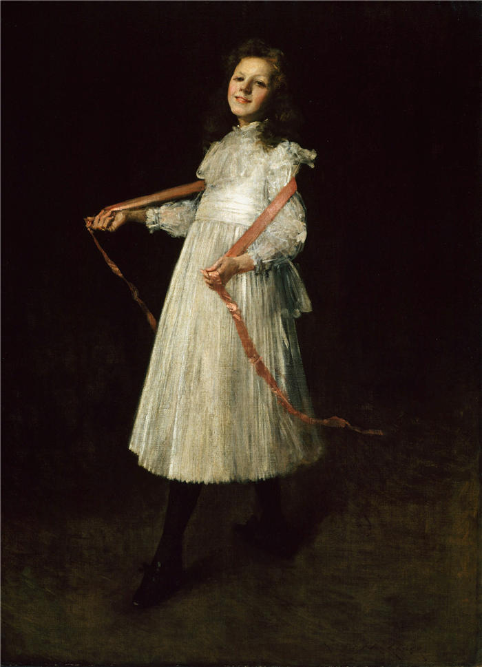 威廉·梅里特·蔡斯（William Merritt Chase，美国画家）高清油画作品下载-《爱丽丝 (1892)》