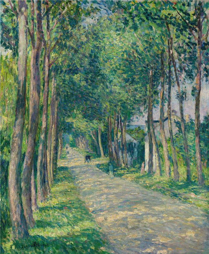 亨利·勒巴斯克（Henri Lebasque，法国画家）高清作品-《阳光明媚的道路（1900年）》