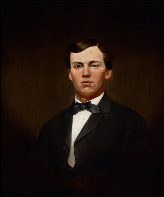 威廉·梅里特·蔡斯（William Merritt Chase，美国画家）高清油画作品下载-《威廉·格利·蒙森 (William Gurley Munson) 的肖像 (1868)》