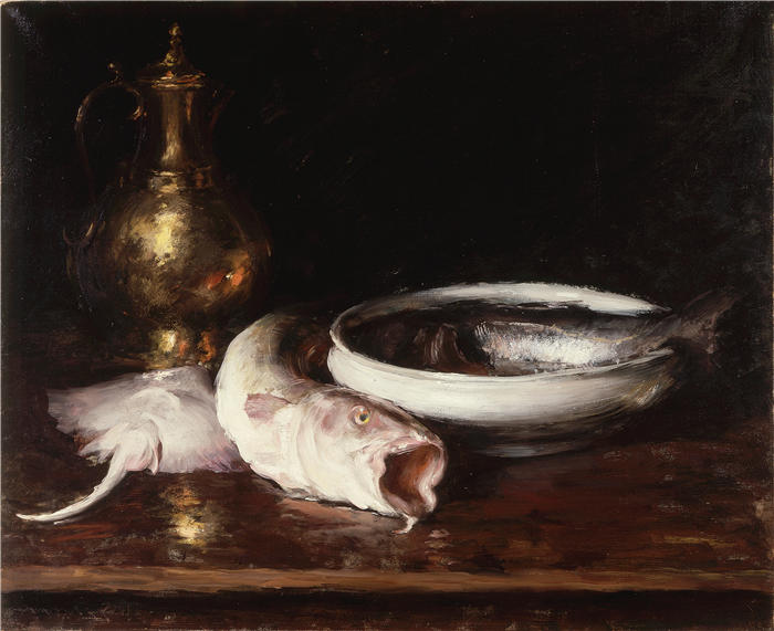 威廉·梅里特·蔡斯（William Merritt Chase，美国画家）高清油画作品下载-《静物 (1912)》