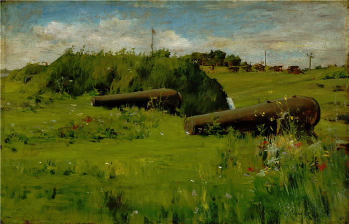 威廉·梅里特·蔡斯（William Merritt Chase，美国画家）高清油画作品下载-《和平，汉密尔顿堡（c.1888）》