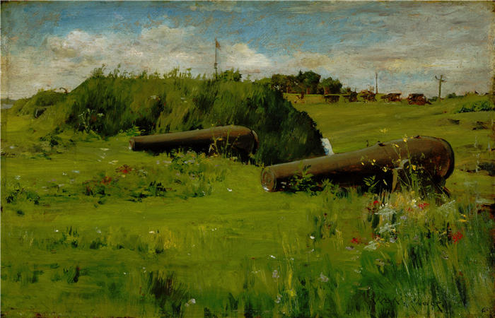 威廉·梅里特·蔡斯(William Merritt Chase,美国画家)高清油画作品下载-《和平,汉密尔顿堡(c.1888)》