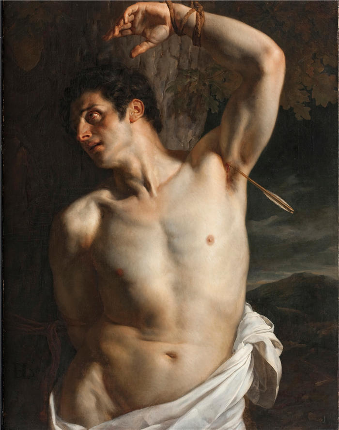 保罗·德拉罗什（Paul Delaroche，法国画家）高清油画作品-《圣塞巴斯蒂安（19 世纪）》
