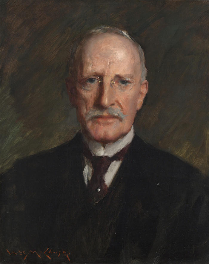 威廉·梅里特·蔡斯（William Merritt Chase，美国画家）高清油画作品下载-《爱德华·格思里·肯尼迪（约 1895 年）》