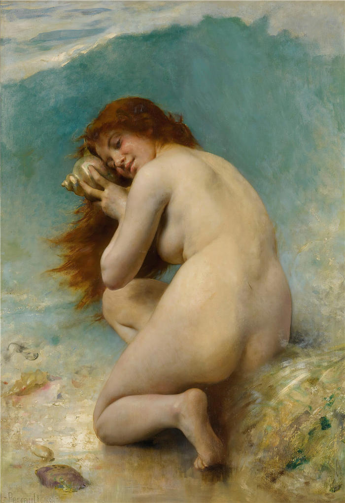 莱昂-让-​​巴塞尔·佩罗（Léon-Jean-Bazille Perrault,法国画家）高清作品下载《花仙子 (1898)》