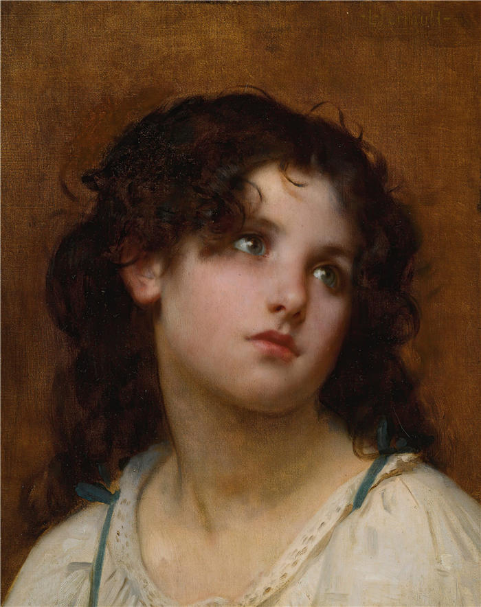 莱昂-让-​​巴塞尔·佩罗（Léon-Jean-Bazille Perrault,法国画家）高清作品下载《一个年幼的孩子的肖像》