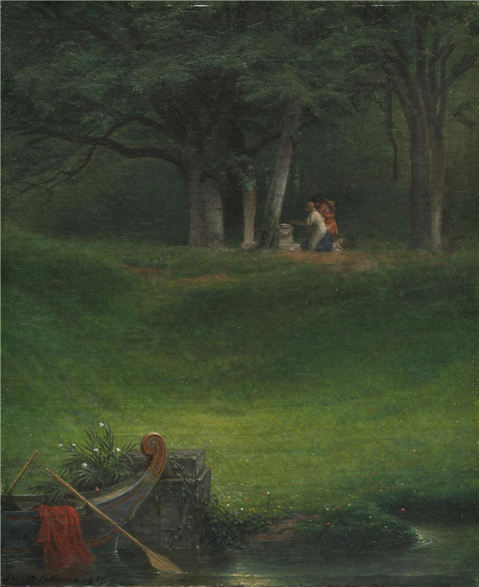 保罗·德拉罗什（Paul Delaroche，法国画家）高清油画作品-《祭祀盘神 (1855)》