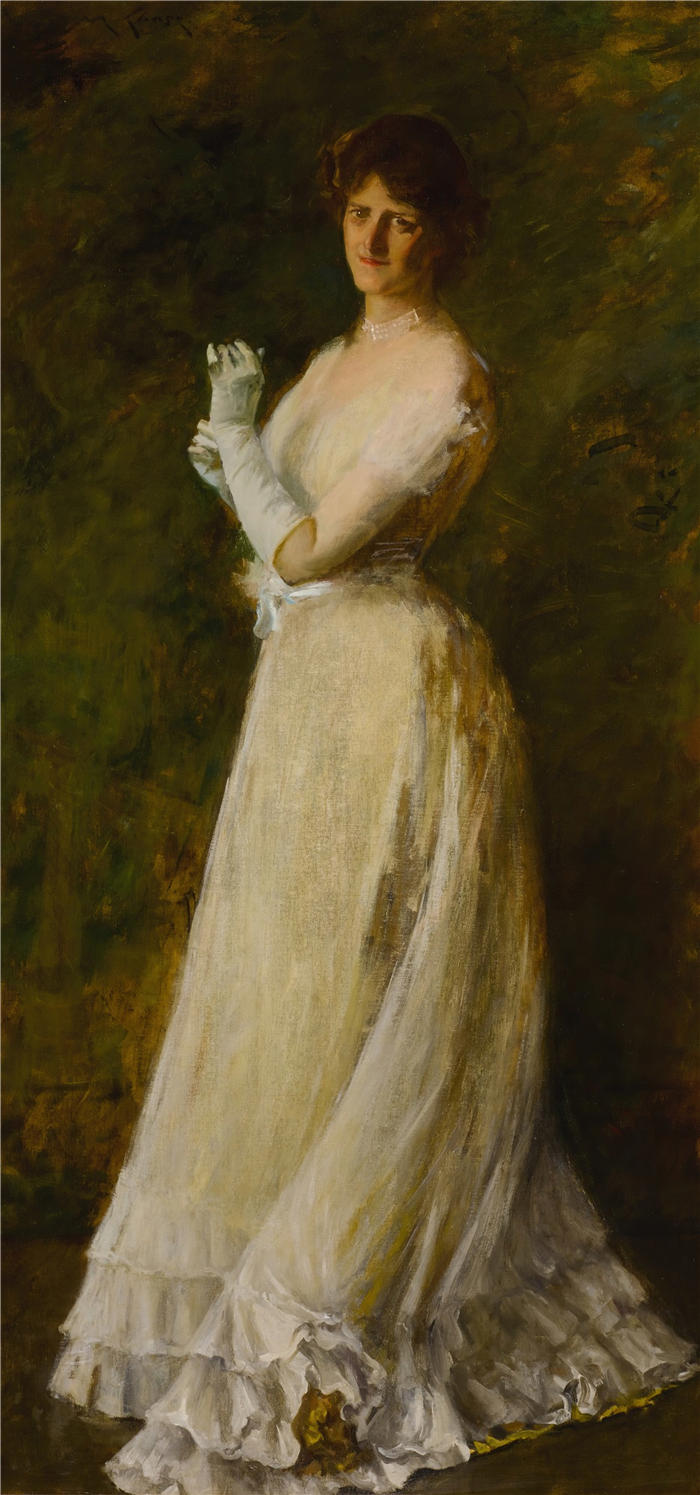 威廉·梅里特·蔡斯(William Merritt Chase,美国画家)高清油画作品下载-《B小姐的肖像》