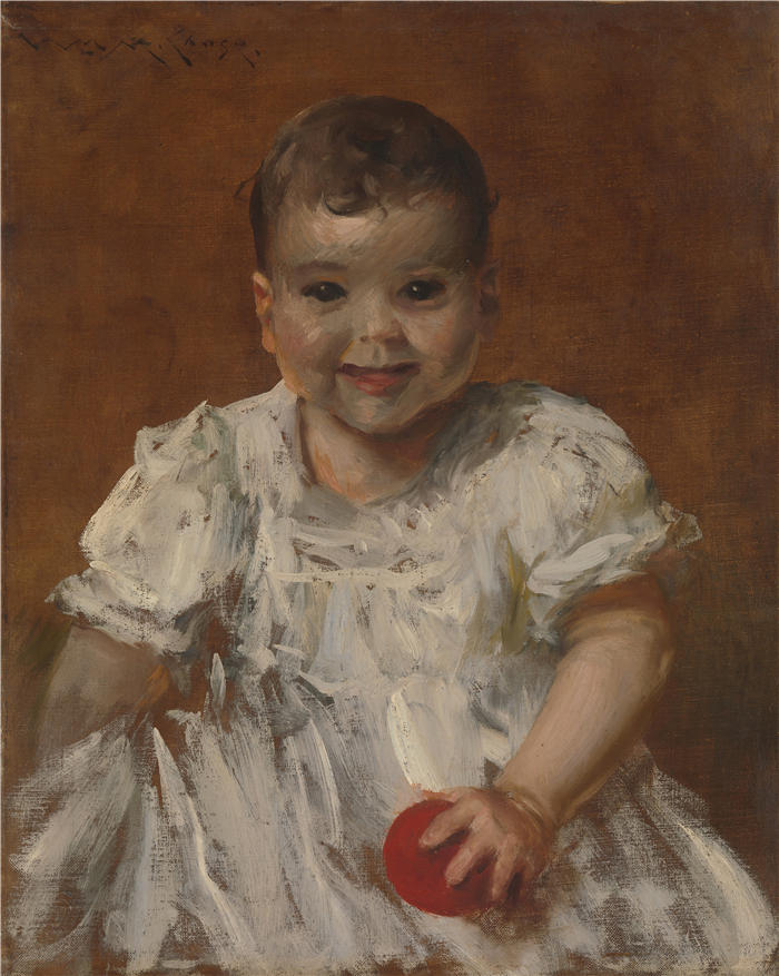 威廉·梅里特·蔡斯（William Merritt Chase，美国画家）高清油画作品下载-《罗兰（约 1902 年）》