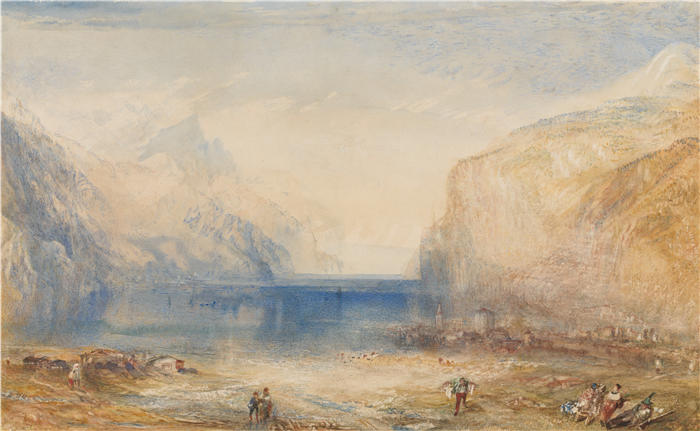 约瑟夫·马洛德·威廉·特纳（Joseph Mallord William Turner，英国画家）高清作品下载-《Fluelen-早上（看向湖边）》