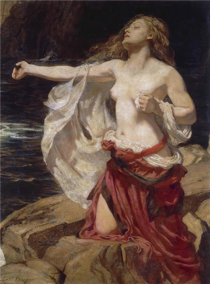 赫伯特·詹姆斯·德雷珀 (Herbert James Draper，英国画家) 高清作品-《阿里阿德涅》