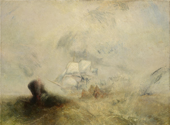 约瑟夫·马洛德·威廉·特纳(Joseph Mallord William Turner,英国画家)高清作品下载-《捕鲸者(约 1845 年)》