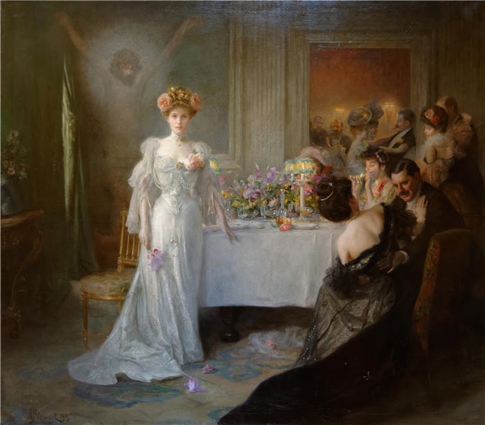 朱利叶斯·勒布朗·斯图尔特（Julius LeBlanc Stewart，美国画家）高清作品下载-《救赎 (1905)》