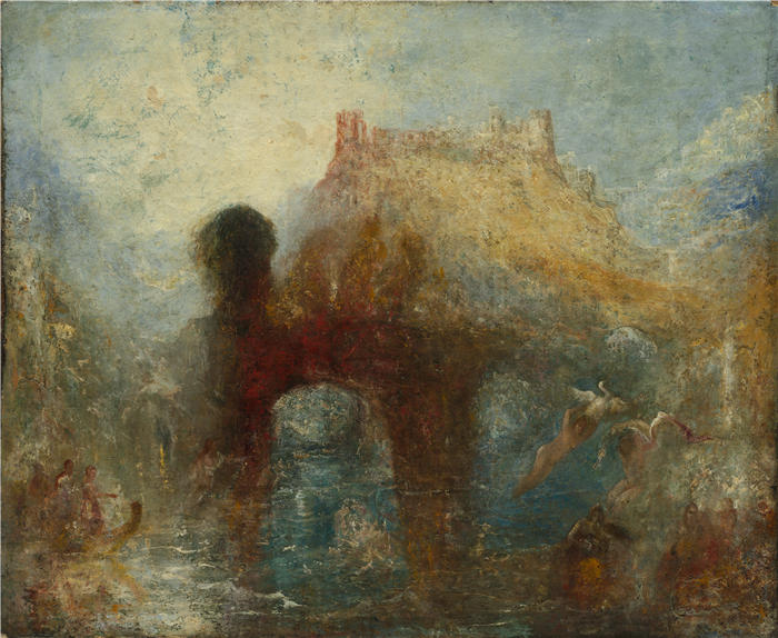 约瑟夫·马洛德·威廉·特纳(Joseph Mallord William Turner,英国画家)高清作品下载-《玛布女王洞穴(1846年)》