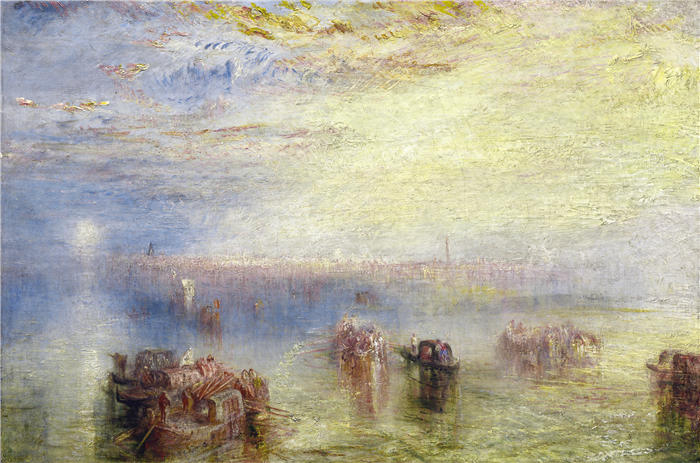 约瑟夫·马洛德·威廉·特纳(Joseph Mallord William Turner,英国画家)高清作品下载-《进军威尼斯 (1844)》