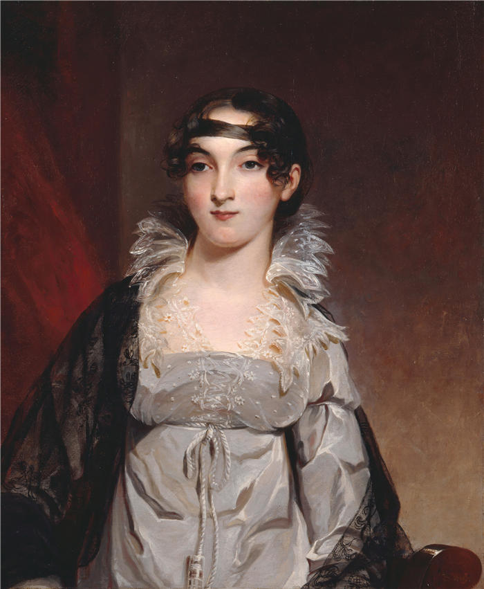 托马斯·萨利 (Thomas Sully，美国画家)高清作品-《爱德华·哈德森夫人 (1814)》