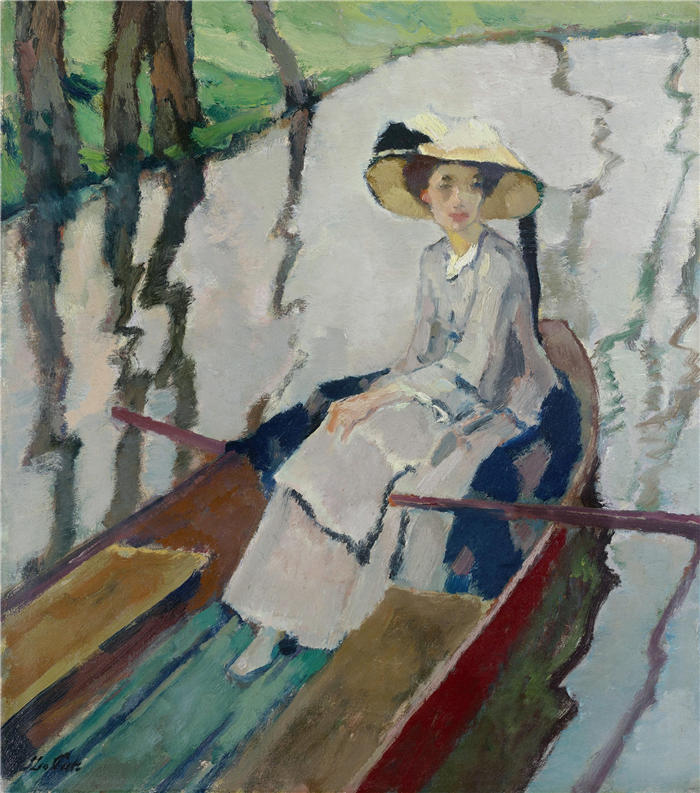 利奥·普茨 (Leo Putz，德国画家)高清油画作品-《 灰色的秋日 (1909)》