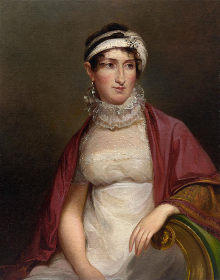 托马斯·萨利 (Thomas Sully，美国画家)高清作品-《玛丽·哈维夫人 保罗·贝克 (1813)》