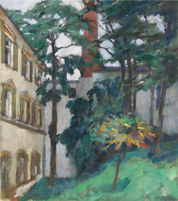 利奥·普茨 (Leo Putz，德国画家)高清油画作品-《 城堡 (1912)》