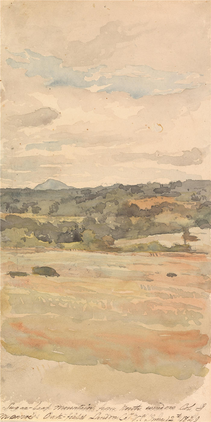 托马斯·萨利 (Thomas Sully，美国画家)高清作品-《糖面包山 (1829)》