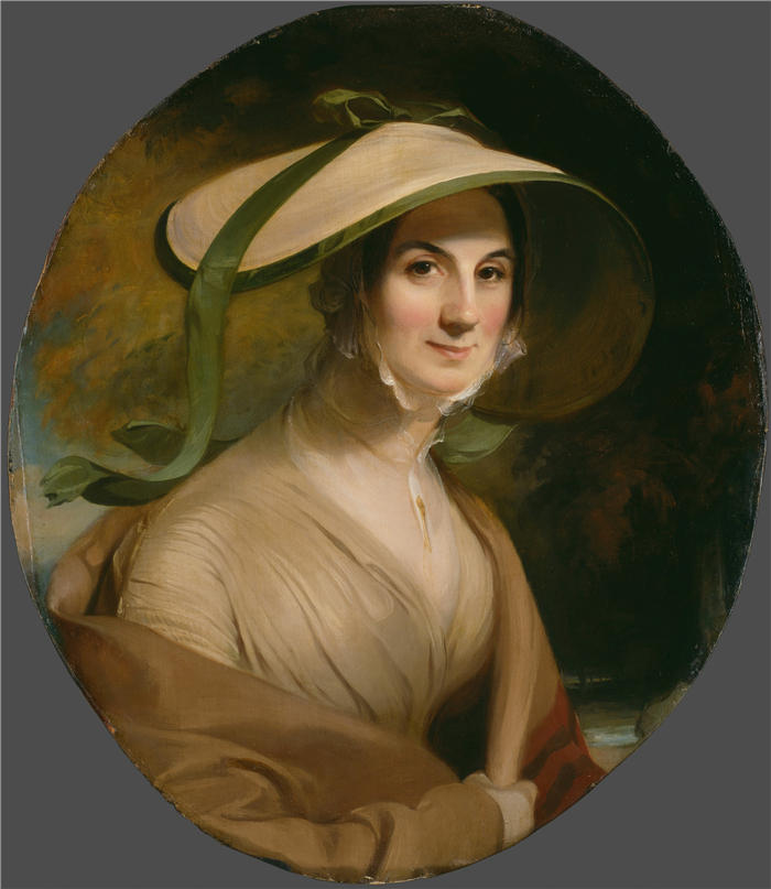 托马斯·萨利 (Thomas Sully，美国画家)高清作品-《乔治·林根夫人 (1842)》