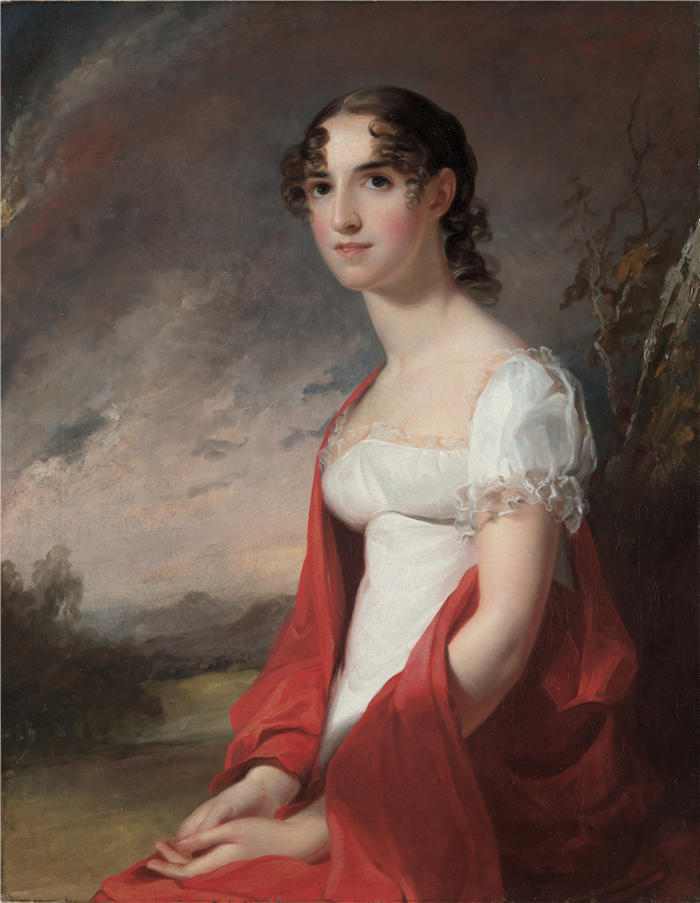 托马斯·萨利 (Thomas Sully，美国画家)高清作品-《玛丽·西卡德·大卫 (Mary Sicard David) 的肖像 (1813)》