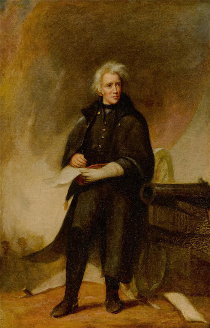 托马斯·萨利 (Thomas Sully，美国画家)高清作品-《新奥尔良战役后的杰克逊将军 (1870)》