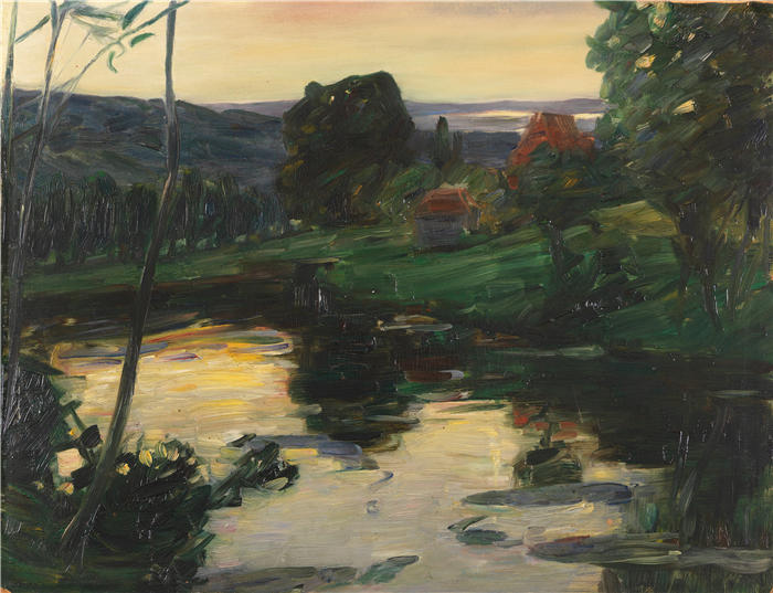 利奥·普茨 (Leo Putz，德国画家)高清油画作品-《 波罗的海景观（1905年）》