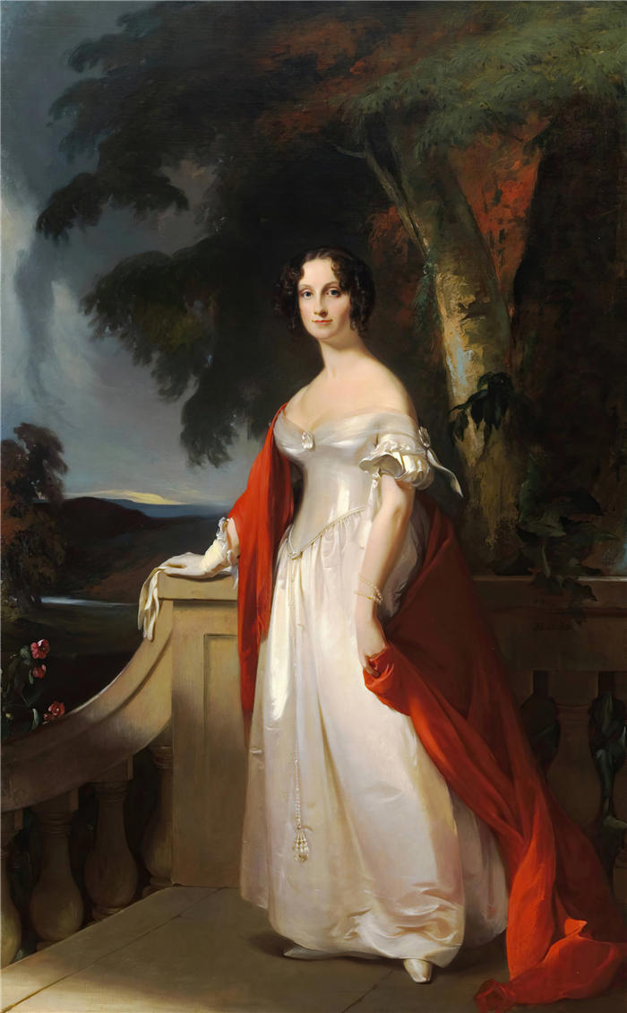 托马斯·萨利 (Thomas Sully，美国画家)高清作品-《雷维迪·约翰逊夫人 (1840)》