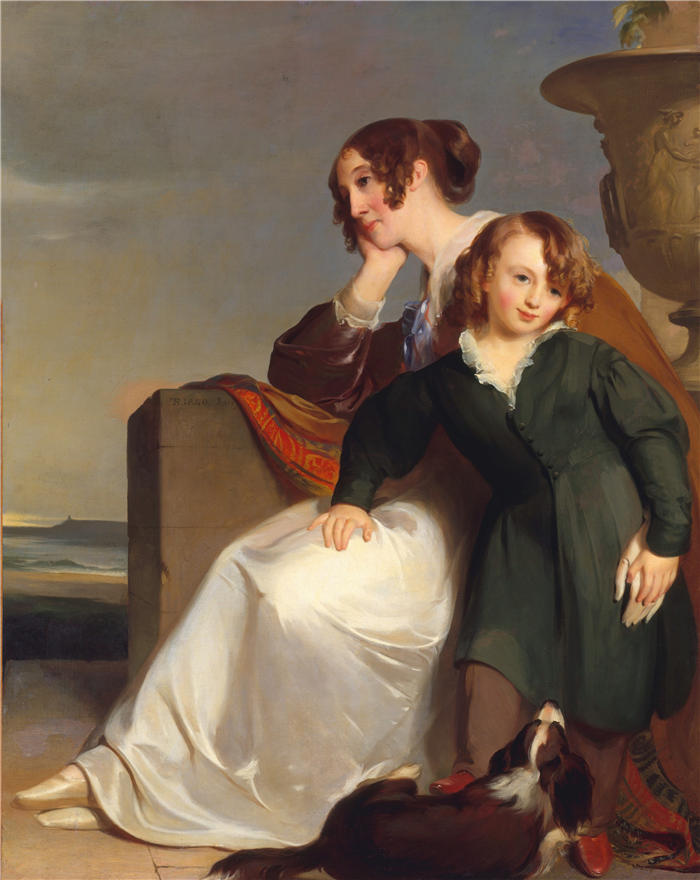 托马斯·萨利 (Thomas Sully，美国画家)高清作品-《母子 (1840)》