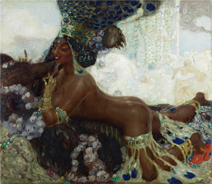 利奥·普茨 (Leo Putz，德国画家)高清油画作品-《 巴哈代尔 (1903)》