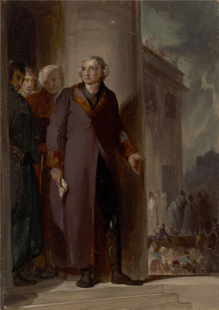 托马斯·萨利 (Thomas Sully，美国画家)高清作品-《托马斯·杰斐逊 (1823)》