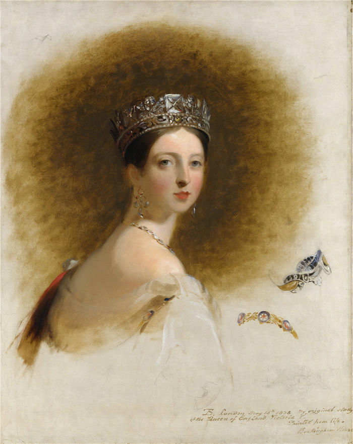 托马斯·萨利 (Thomas Sully，美国画家)高清作品-《维多利亚女王 (1838)》