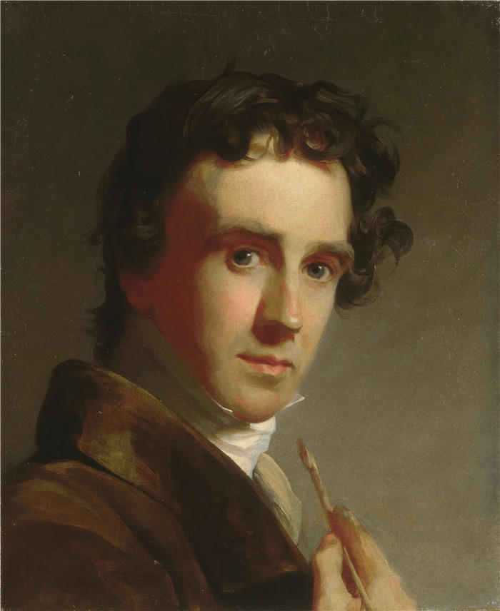 托马斯·萨利 (Thomas Sully，美国画家)高清作品-《艺术家肖像（1821 年）》