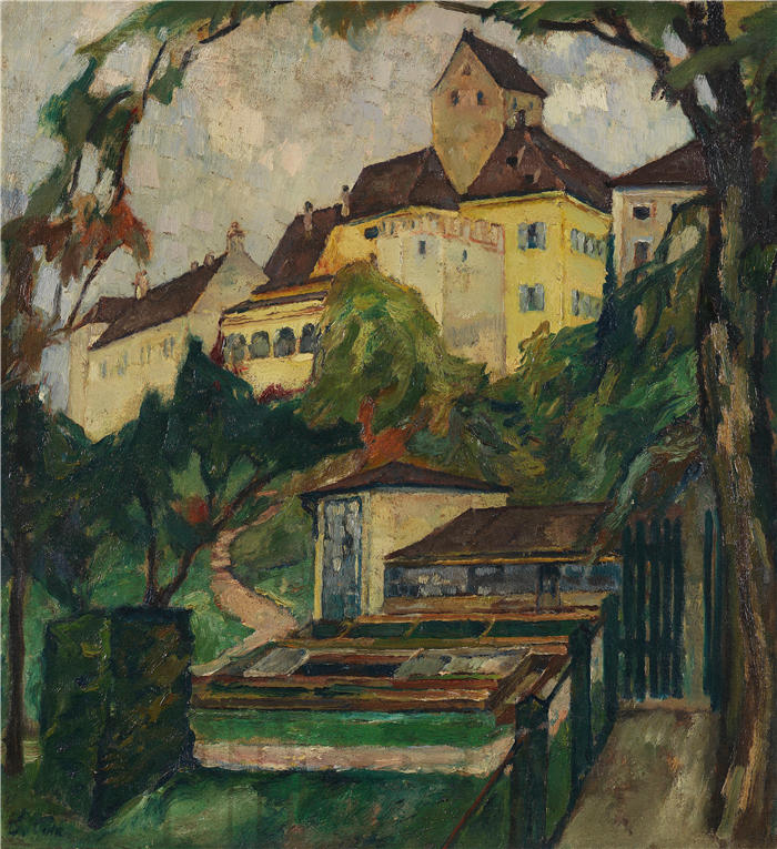利奥·普茨 (Leo Putz，德国画家)高清油画作品-《 施洛斯泽费尔德四世 (1923)》