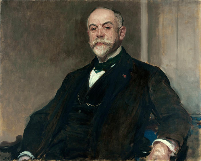 雅克-埃米尔·布兰奇（Jacques-Émile Blanche,法国画家）高清艺术作品-《莱昂·皮萨德肖像（1920 年）》