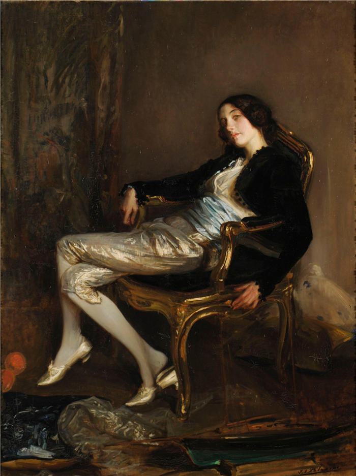 雅克-埃米尔·布兰奇（Jacques-Émile Blanche,法国画家）高清艺术作品-《莫扎特的天使（约 1904 年）》