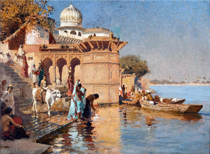 埃德温·洛德·韦克斯(Edwin Lord Weeks,美国画家)高清油画作品下载-《马图拉高止山脉(约 1880 年)》