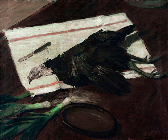 雅克-埃米尔·布兰奇（Jacques-Émile Blanche,法国画家）高清艺术作品-《火鸡静物（1921）》