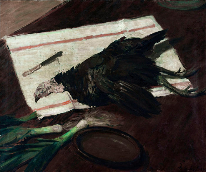 雅克-埃米尔·布兰奇(Jacques-Émile Blanche,法国画家)高清艺术作品-《火鸡静物(1921)》