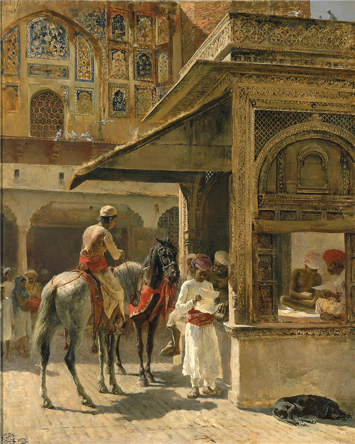 埃德温·洛德·韦克斯（Edwin Lord Weeks，美国画家）高清油画作品下载-《印度商人（约 1885 年）》