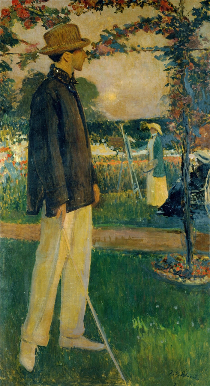 雅克-埃米尔·布兰奇（Jacques-Émile Blanche,法国画家）高清艺术作品-《让·谷克多肖像（1913）》