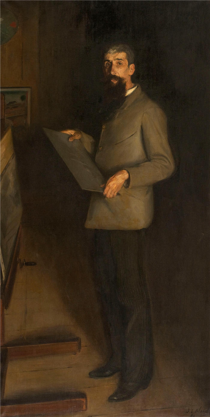 雅克-埃米尔·布兰奇（Jacques-Émile Blanche,法国画家）高清艺术作品-《亨利·盖拉尔肖像（1889 年）》