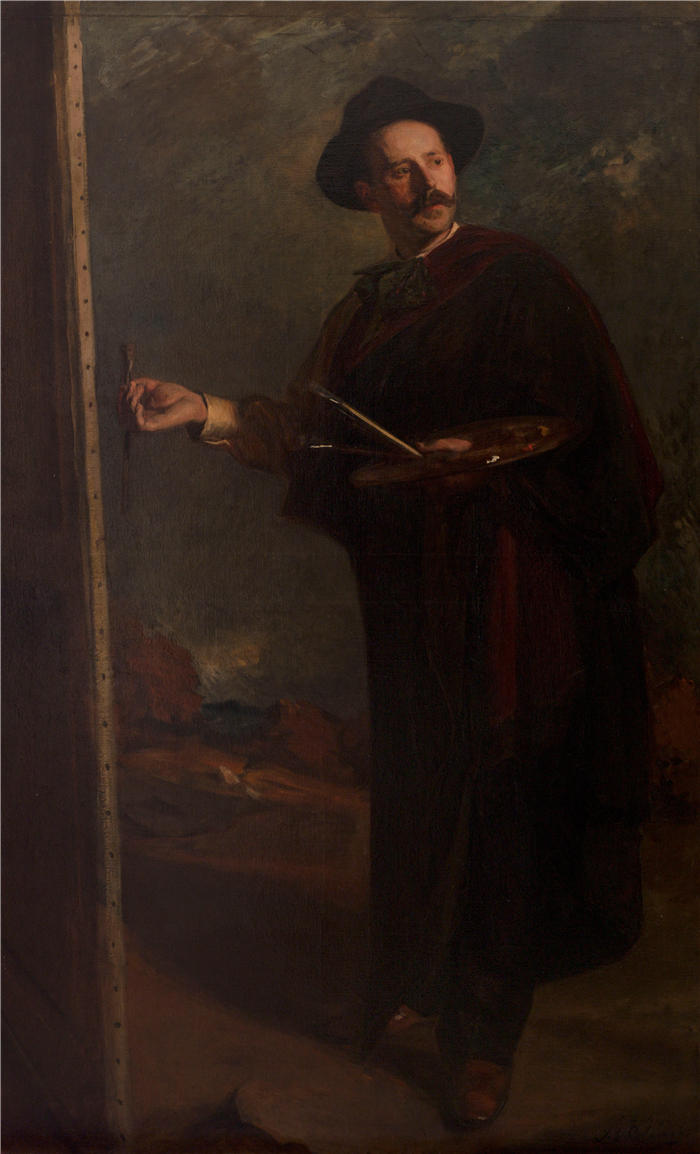 雅克-埃米尔·布兰奇（Jacques-Émile Blanche,法国画家）高清艺术作品-《肖像 d'Ignacio Zuloaga (1900-1904)》