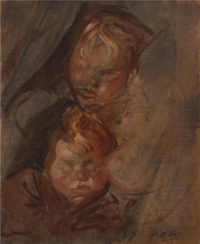 雅克-埃米尔·布兰奇（Jacques-Émile Blanche,法国画家）高清艺术作品-《儿童头像 (1896)》