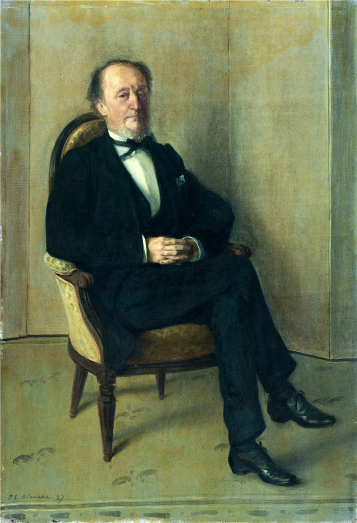 雅克-埃米尔·布兰奇（Jacques-Émile Blanche,法国画家）高清艺术作品-《约翰·勒莫万肖像（1887 年）》